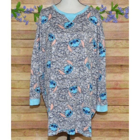 Disney Lilo & Stitch Women's Pullover Sleep Shirt Nightgown Pajama Plus Size 2X - Picture 1 of 9